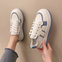 Thick Bottom Heightening Board Shoes Women Harbor Wind Korean Version Sports Women Shoes Ins Tide Casual 100 Hitch Shoes Design Sense Little White Shoes