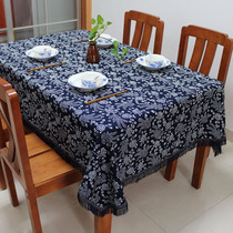  Custom Wuzhen blue calico dining table cloth ethnic style cotton farmhouse square table pastoral retro tablecloth Phoenix come