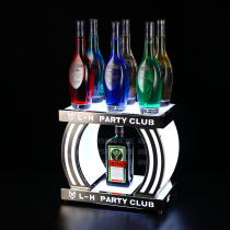 Bar led luminous wine seat KTV red wine wine display stand Wine pass stainless steel two layer charging XO wine cabinet