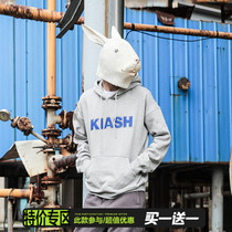 LMTNZD hooded sweater men plus velvet spring and autumn 2021 New Korean version loose pullover hoodie youth trend coat