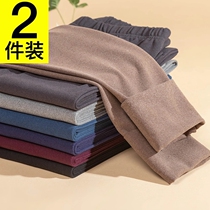 Mens duvet no-scratches warm pants winter bifacial plus suede thin underpants spontaneous hot sweatpants with underwire pants