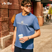 Mr Bu horse cotton short sleeve T-shirt male spring summer pure cotton pop colour round collar T-shirt male GT01070