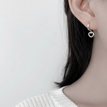 Full Diamond Girl heart earrings full body 925 sterling silver short cute earrings platinum do not fade earrings female