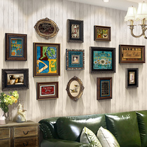  American light luxury retro photo wall European living room photo frame wall combination sofa background wall Restaurant wall decoration