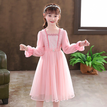 Girls Aisha Princess Dress Autumn New Childrens 2021 Dress Spring and Autumn Skirt Love Sand Autumn Style