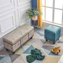 Clothing Store Multifunction Storage holding stool fitting room rectangular sofa stool changing shoes stool cloakroom strip stools