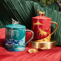 Common grain products Chow Tai Foo joint Bull Year China Wind Mark Cup National Tide Large Capacity Water Cup Coffee Cup Gift Box