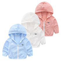 Baby Sunscreen Baby Jacket Male Thin summer Womens small cardiovert sunscreen Sunclothing Thin Women Bao Breathable Pure Cotton Light Weight