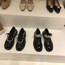 ITSK Shoes Children Lefu Shoes Round Head Thick Bottom Water Drill with Mari Jean Inron Little Leather Shoes