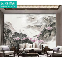 New Chinese painting landscape ink Wall wallpaper TV sofa bedroom study living room background non-woven wall cloth painting