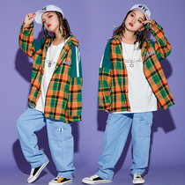 Children hip hop boy street dazzle suit girl rack drum show clothes teenage childhood hiphop performance suit