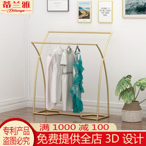 Clothing store display stand Floor-to-ceiling gold womens clothing store double-layer Nakajima childrens clothing special net red display rack hanger