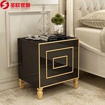 Light luxury bedside table modern minimalist American bedroom storage cabinet cabinet drawer cabinet painted mini bedside cabinet