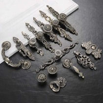 Hole distance 64 85 96128m m American green ancient bronze color wardrobe door handle hollowed out with sheet single-hole cupboard handle