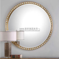 European round bedroom dressing table wall mounted mirror simple bathroom mirror porch fireplace decorative mirror foyer wall decoration mirror