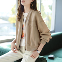 Baoshili bat sleeve zipper short jacket womens spring 2021 new casual loose fashion versatile top