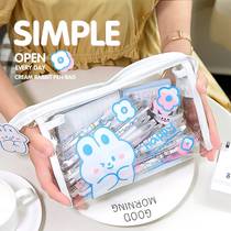 Transparent pen bag Less girl Jane Joins Japanese Department Large capacity Hand tent containing bag Students cute stationery Lead pencil case