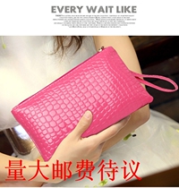 New zero-wallet crocodile print hand grab bag giver with single shoulder sloped cross-bag long-time phone
