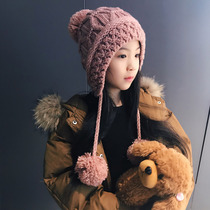  Korean version of the autumn and winter new childrens hat warm thickened velvet girl wool hat medium and large childrens pullover ear protection hat