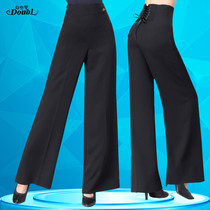 Dampel Rollo Ding Dance Pants Lady Morden Dance Skills Pants Back Lacing Straight Drum Long Pants National Mark Square Ballroom Ballroom