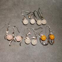 Guilin chicken blood jade dragon victory chicken blood stone natural jade lady earrings (s925 silver ear hook)