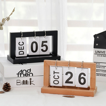 Nordic Ins Creative Minima Modern Bedroom Wooden Calendar Desk Calendar Desk Face Decorations Small Pendulum
