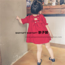 2020 new east big door pro-sub-mount summer dew back big code mother woman dress pure cotton short sleeve parent-child dress foreign air