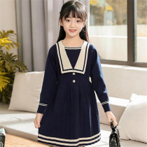 Next win Girls sweater skirt 2021 new winter Korean version of foreign-style childrens princess skirt padded sweater