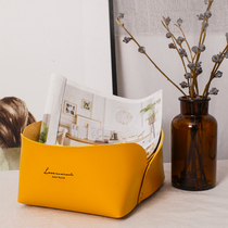 MZao Nordic leather storage box desktop coffee table remote control headset jewelry storage model room entrance key plate