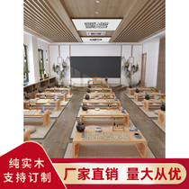Chinese calligraphy table special table solid wood painting and calligraphy table kindergarten country school table tea art table training course table and chairs