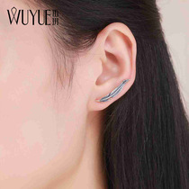 925 sterling silver feather stud earrings female temperament earrings silver vintage 2020 New Tide 51