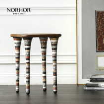 Imported Nordic Emoji NORHOR UK Reeves Original Layered Marble Tea Side Table 2 K