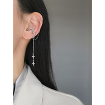 White Great Aunt 108 South Korea Flash Drill Double Star Flow Su Changi Earbone Clip Super Fairy Temperament Earrings Personality Ear Clip