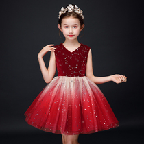 Girl Gown Schoolgirl Gown Princess Dresses Princess Dresses Small Host Walking Show Performance Piano Playing Suit Childrens New