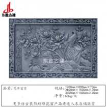 Ancient Chinese rectangular flowers with rich brick carved ancient street scenery mural picture wall picture relief