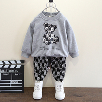 Childrens clothing boys spring suit 2021 new childrens handsome foreign style fashionable clothes male baby spring and autumn two-piece set tide