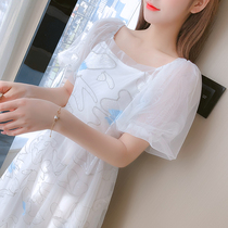 Summer dress new loose bubble sleeve Super fairy temperament jumpsuit skirt design sense niche goddess fan dress
