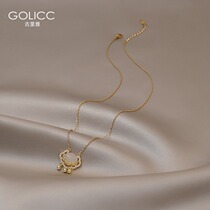 Cat Eyesite Safe Lock Necklace Woman 2021 New Light Lavish Little Crowd Design Sensation 100 Lapped Lock Bone Chain Summer Ornament