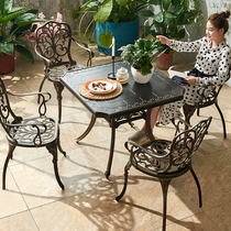 Outdoor table and chair Garden Cast aluminum Outdoor open-air garden European leisure Wrought iron furniture Balcony terrace table and chair combination