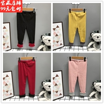 Baby plus velvet leggings womens autumn and winter double thickened winter pants super soft velvet casual pants Korean childrens clothing