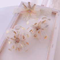 Princess style baby socks baby hair band gift box set 100 days full moon gift 0- 1 year old baby hair accessories headgear