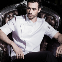 Summer seven-point sleeve chef overalls Short-sleeved mens kitchen Western restaurant chef clothes breathable chef clothes thin section