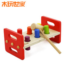 Wooden play family children playing gopher educational toys 1-3 years old infants and young children wooden beating parent-child toys promotion