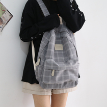 Mori ancient sense Plaid schoolbag female Korean version of high school backpack female Korean version of Joker backpack female shoulder college students