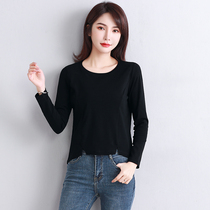 Pure Color Thread 2022 Early Autumn New Products Womens Dress Long Sleeve Splicing Loose Design Sensation Undershirt Woman can wear outside