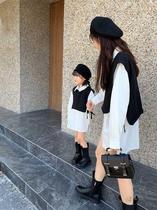 Xixi mother parent-child outfit early autumn 2020 new suit net red temperament fan Korean version of the foreign mother and daughter outfit two-piece tide