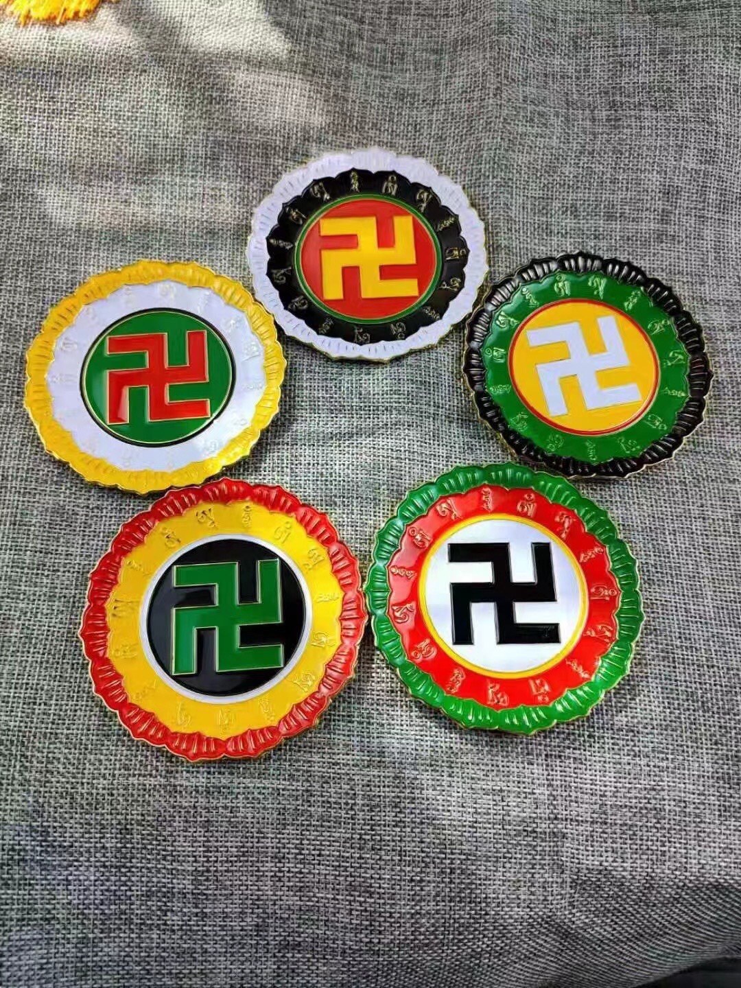 Swastika Tai Chi Figure 9cm Pure Copper Lotus Swastika