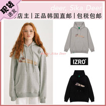 (199 yuan spot clearance area)Korean IZRO match pattern printed hoodie sweater plus velvet