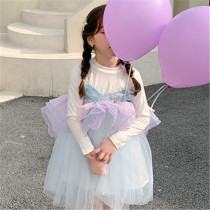 Next win girl princess dress foreign style super fairy cute children dress mesh 2021 new autumn dress Korean version