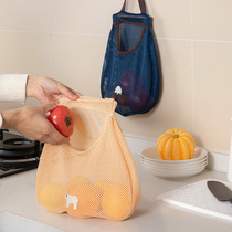 Home wall-hanging storage bag mesh bag kitchen bathroom multifunctional fruit and vegetable bag breathable hollow sundry bag